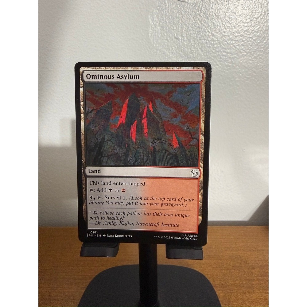 MTG Marvel Secret Lair Ominous Asylum Land Card Black Red Mana Pavel Kolomeyets